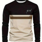 KZZ Men's Casual Long Sleeve Round Neck T-Shirt