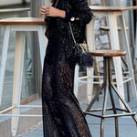Sequined Draped Trousers