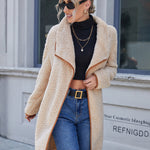 Lapel Irregular Mid -length Double -sided Plush Coat