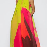 Loose Sleeveless Multi-Colored Round-Neck Maxi Dresses