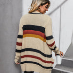 Striped Chunky Knit Cardigan