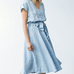 Summer Short Sleeve Button Holiday Party Dress Shirt Dress
