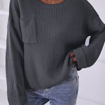 Pocket Oversized Knitted Pullover Sweater