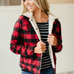 Plaid Fleece Cropped Button Down Jackets
