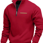 KZZ Men's Solid Half Zip Up Sweatshirt Loose Casual Long Sleeve
