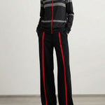 Long Sleeves Loose Striped High Neck T-Shirts Tops