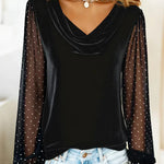 Avery | Elegant Blouse with draped collar
