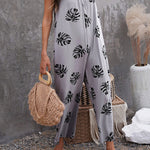 suspenders print jumpsuit