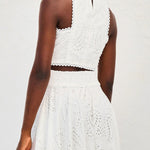 Paris Dreaming Embroidered Lace Crop Tank Top