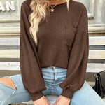 Nadorine Long Sleeve Backless Hollow Knit Sweater for Women Casual Work Office Loose Fit 2026 | Under