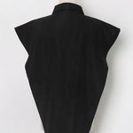 Original Solid Color Irregularity Geometry Blouse Tops