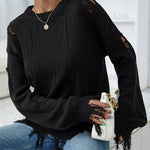 Nadorine Dropped Shoulder Torn Sweater for Women Casual Work Office Loose Fit 2026 | Under $25