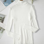 Vertical Stripe Knitted Turtleneck Sweater