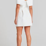 Elegant Evening Lapel Bandeau Removable Belt Pocketed Mini Dress