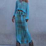 Stitching Hollow Women's Knitted Sweater Loose Round Neck Sunscreen Blouse