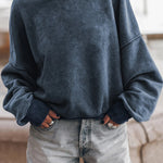Washed Drop Shoulder Pullover Sweatshirt