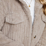 Plush Button-Front Jacket