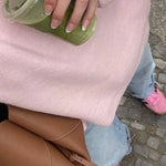 Pink Sweet Round Neck Pullover