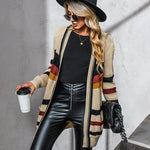 Striped Chunky Knit Cardigan