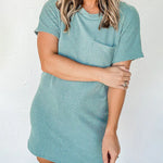 Striped Print Pocket Detail Tee Dress