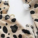 Nadorine Leopard Printed Long Sleeve Ruffle Hem Babydoll Blouse Shirt Tunic Top