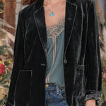 Gold velvet crop top small suit jacket