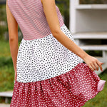 Polka dot mosaic large swing dress
