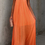 Nolah v-neck pleated halterneck maxi dress