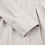 Long Sleeve Tunic Dress High Waist Lapel Short Dress Button Down Pleated Dress