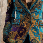 Luxury Bohemian Baroque Velvet Tailored Blazer