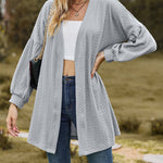 Solid Knit Soft Long Sleeve Open Front Lightweight Knit Cardigans