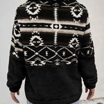 Zara ��� Geometric Fleece Half-Zip Pullover