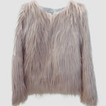 Solid Color Plush Long Sleeve Lapel Imitation Floating Coat