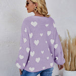 Love Pattern Round Neck Knit Sweater