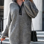 Pocketed Half Zip Pullover Sweater