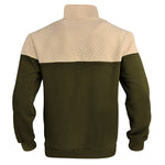 KZZ Men's Fall/Winter Patchwork Design Casual Stand-Up Collar Zipper Hoodie Sweatshirt