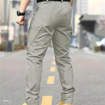 KZZ Men's Solid Color Flap Pocket Zipper Fly Cargo Pants without Belt Accessories