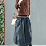 Split-joint Denim Skirt Bottom
