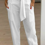 High waisted casual suit pants