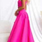 One Shoulder Cut Out High Low Hem Maxi Swing Dress