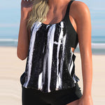 Two Piece Tummy Control Bathing Suits Tankini Top with Sporty Shorts