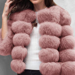 Faux Fox Fur Coat Short Jacket Winter Warm Outwear