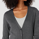 Long Sleeve Choker Top Lightweight Vee Cardigan Sweater