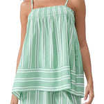 Margovil Striped Square Neck Cami Top and Shorts Lounge Set