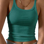 Margovil Stretchy Ribbed Knit Crop Cami Top