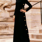 High Waisted Loose Buttoned Contrast Color Split-Joint Blazer Pants