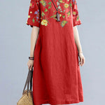 Printed Short Sleeve Casual Loose Fit Mini Dress