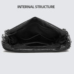 Metallic Pattern Chain Shoulder Tote Bag Funky Style
