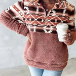 Zara ��� Geometric Fleece Half-Zip Pullover