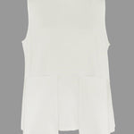 A-Line Loose Solid Color Split-Joint Round-Neck Vest Top
